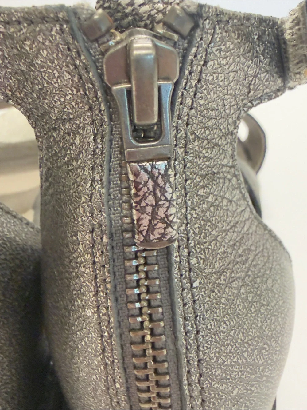 Eileen Fisher Keno Metallic Silver Platform Sandal Size 7